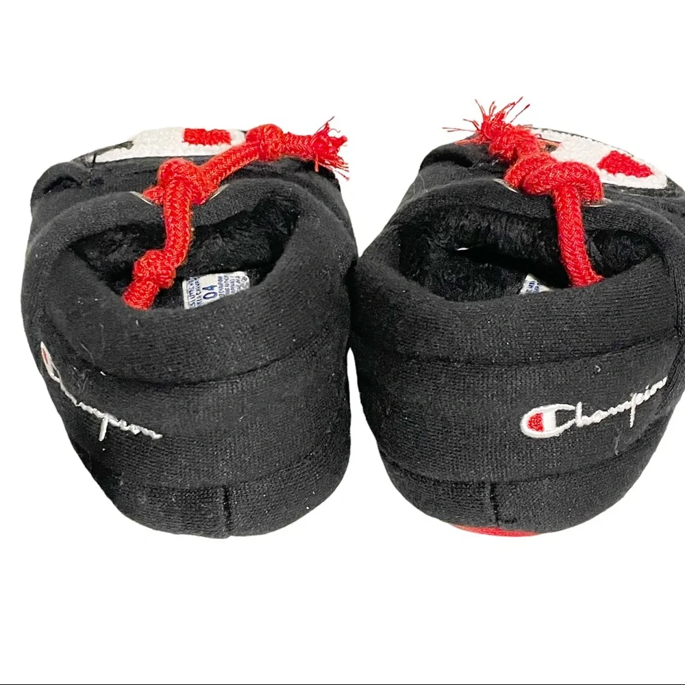 Champion Toddler 4T Black Plush‎ Slippers